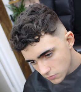 curls with skin fade