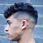 curly crop with drop fade