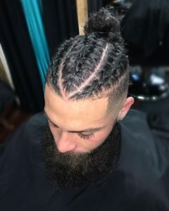 Braids Bun With Faded Sides
