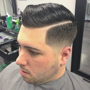 Comb OVer Fade With Hard Part