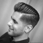 Hard Part Pompadour Haircut
