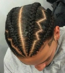 zig zag parted cornrows