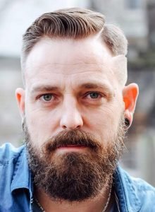 side combed with razor lines