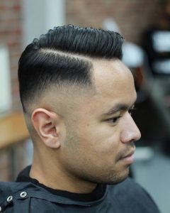 vintage hard part haircut