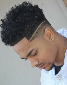 curls on top mid fade