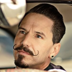 handlebar with disconnected goatee