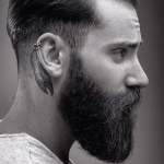 medium length slicked hair