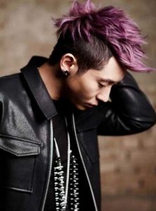 Undercut Korean Hairstyle in Purple