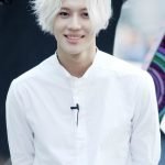 Mens Korean Hairstyles – Long Side-Parted Hair in White Blonde