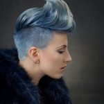 Punk Hairstyles for Women – Icy Blue Pixie with Quiff